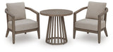 Joy Lagoon Outdoor Chairs with Cushions/Table (Set of 3) - PCP310-050