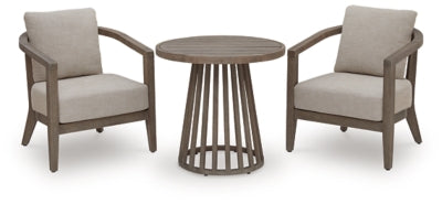 Joy Lagoon Outdoor Chairs with Cushions/Table (Set of 3) - PCP310-050