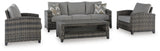 Oasis Court Outdoor Sofa/Chairs/Table Set (Set of 4) - P335-081