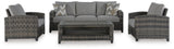 Oasis Court Outdoor Sofa/Chairs/Table Set (Set of 4) - P335-081