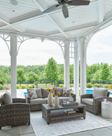 Oasis Court Outdoor Sofa/Chairs/Table Set (Set of 4) - P335-081