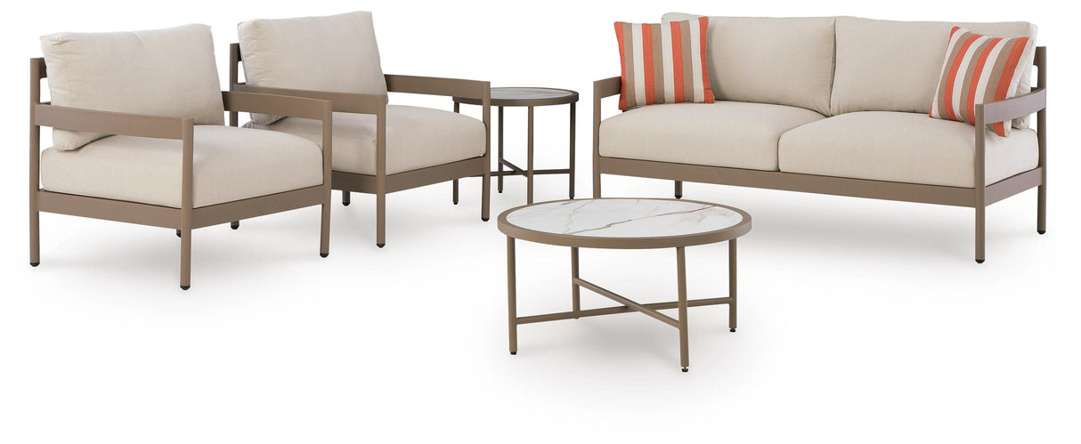 Bluff Trail Outdoor Love/Chairs/Tables Set (Set of 5) - PCP383-080