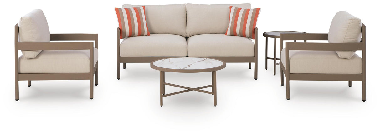 Bluff Trail Outdoor Love/Chairs/Tables Set (Set of 5) - PCP383-080