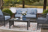Bridges Beach Outdoor Love/Chairs/Table Set (Set of 4) - PCP391-080