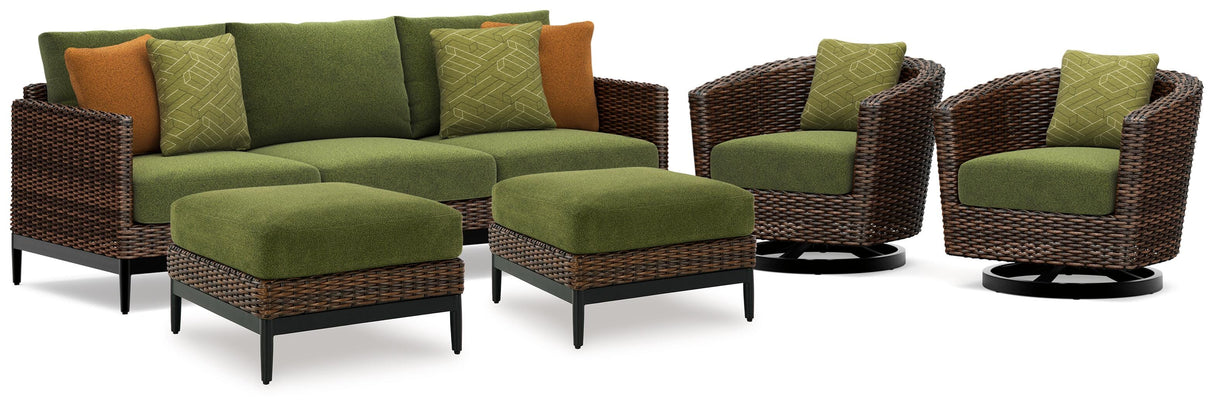 Horizon Hall Outdoor Sofa, 2 Lounge Chairs and 2 Ottomans - P572P4