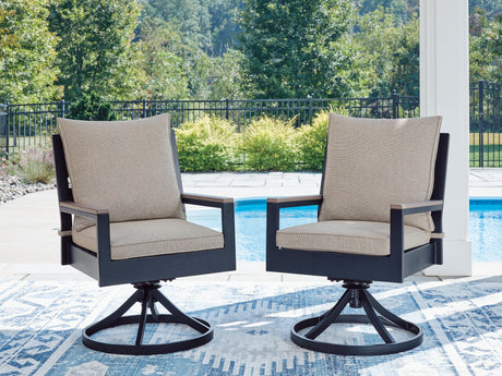 East Beach Outdoor Swivel Chair with Cushion (Set of 2) - PCP587-602A