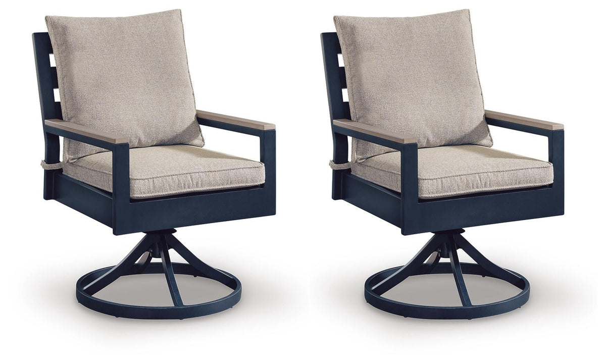 East Beach Outdoor Swivel Chair with Cushion (Set of 2) - PCP587-602A