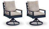 East Beach Outdoor Swivel Chair with Cushion (Set of 2) - PCP587-602A