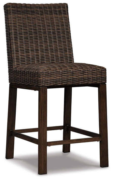 Paradise Trail Outdoor Counter Height Dining Table with 6 Barstools - P750P6