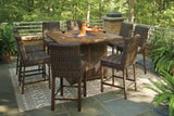 Paradise Trail Outdoor Counter Height Dining Table with 6 Barstools - P750P6