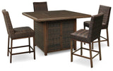 Paradise Trail Outdoor Counter Height Dining Table with 4 Barstools - P750P5