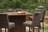 Paradise Trail Outdoor Counter Height Dining Table with 6 Barstools - P750P6
