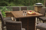 Paradise Trail Outdoor Counter Height Dining Table with 6 Barstools - P750P6