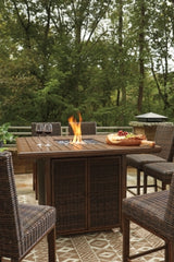 Paradise Trail Outdoor Counter Height Dining Table with 6 Barstools - P750P6