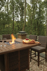 Paradise Trail Outdoor Counter Height Dining Table with 6 Barstools - P750P6
