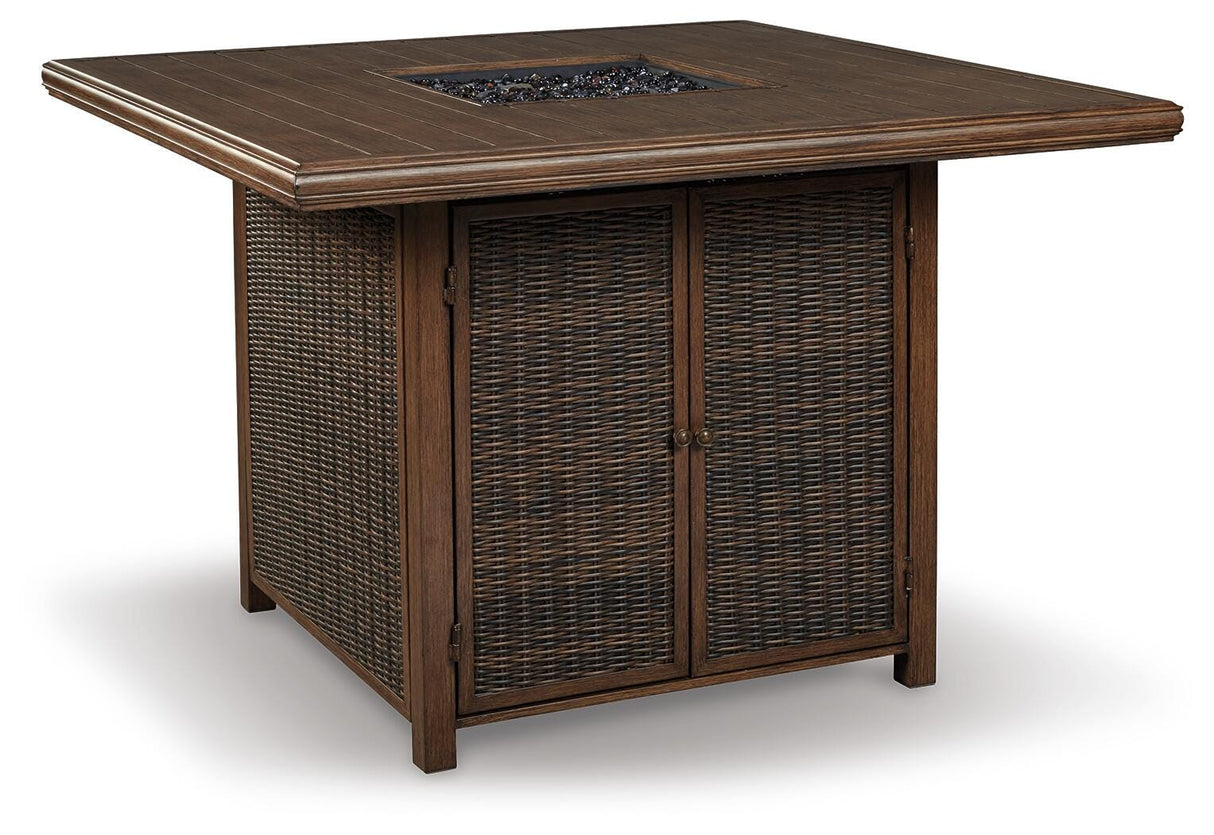 Paradise Trail Outdoor Counter Height Dining Table with 6 Barstools - P750P6