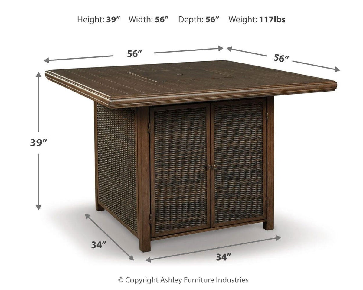 Paradise Trail Bar Table with Fire Pit - P750-665