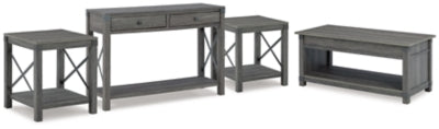 Freedan Lift-top Coffee Table, 2 End Tables and Console - T175T2