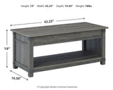 Freedan Lift-top Coffee Table, 2 End Tables and Console - T175T2