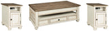 Realyn Coffee Table and 2 Chairside End Tables - T523T1