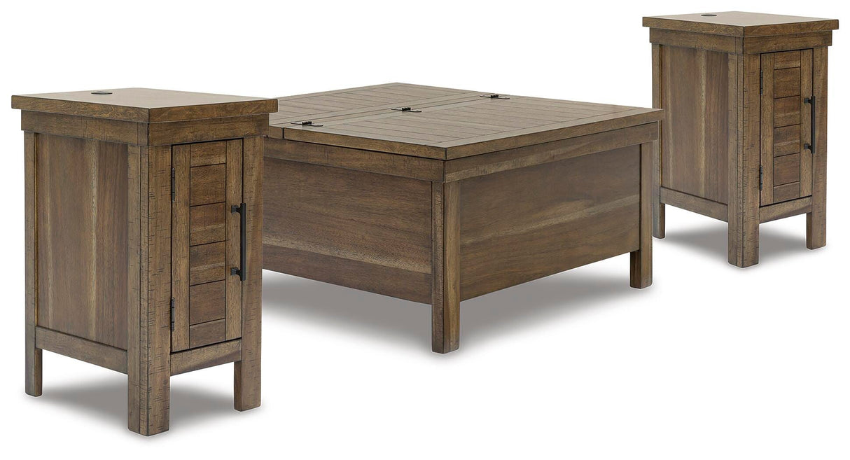Moriville Lift-top Coffee Table and 2 Chairside End Tables - T731T2