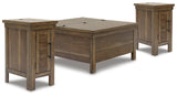 Moriville Lift-top Coffee Table and 2 Chairside End Tables - T731T2