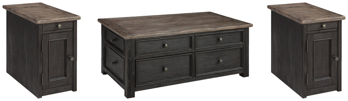 Tyler Creek Coffee Table and 2 Chairside End Tables - T736T1