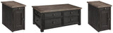 Tyler Creek Coffee Table and 2 Chairside End Tables - T736T1