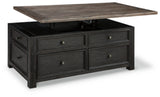 Tyler Creek Coffee Table and 2 End Tables with Console - T736T3