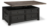 Tyler Creek Coffee Table and 2 End Tables with Console - T736T3