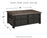 Tyler Creek Coffee Table with Lift Top - T736-20