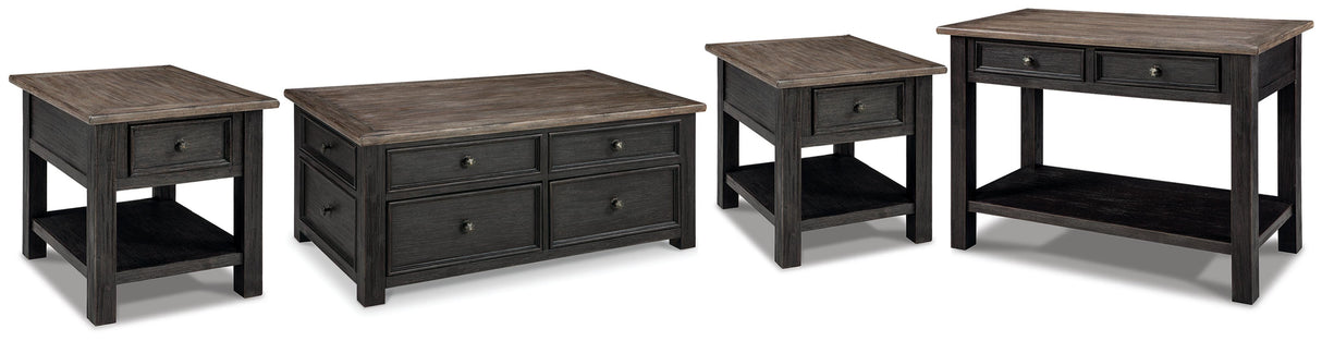 Tyler Creek Coffee Table and 2 End Tables with Console - T736T3