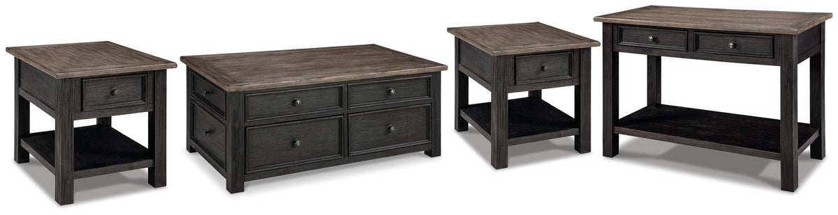 Tyler Creek Coffee Table and 2 End Tables with Console - T736T3