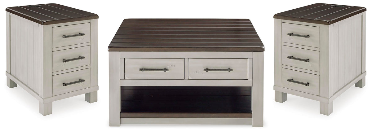 Darborn Lift-top Coffee Table and 2 Chairside End Tables - T796T1