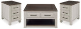 Darborn Lift-top Coffee Table and 2 Chairside End Tables - T796T1