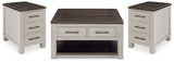 Darborn Lift-top Coffee Table and 2 Chairside End Tables - T796T1