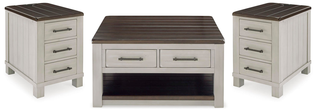Darborn Lift-top Coffee Table and 2 Chairside End Tables - T796T1