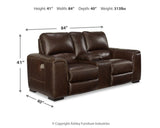 Alessandro Power Reclining Loveseat with Console - U2550218