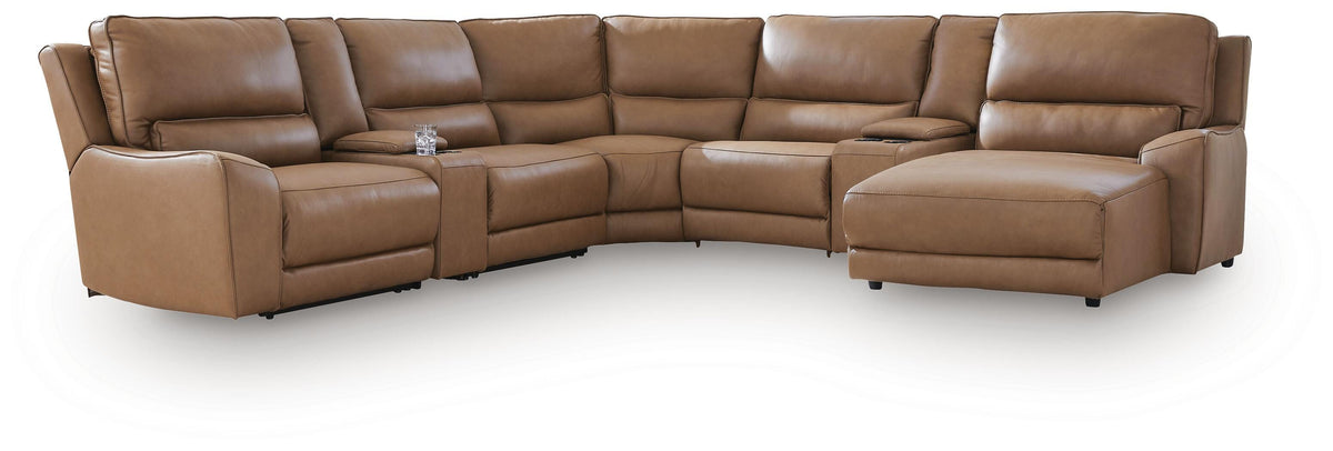 DeepWakes 7-Piece Reclining Sectional with Chaise and Storage Consoles - PCU62606S30