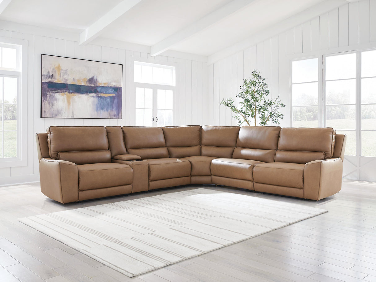 DeepWakes 6-Piece Reclining Sectional with Storage Console - PCU62606S36