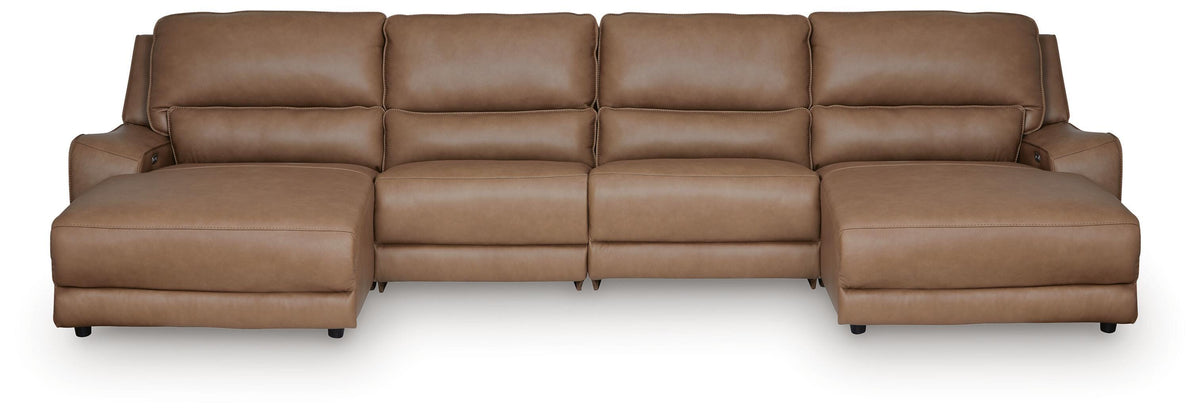 DeepWakes 4-Piece Reclining Sectional with Double Chaise - PCU62606S37