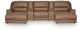 DeepWakes 5-Piece Reclining Sectional with Double Chaise and Storage Consoles - PCU62606S41