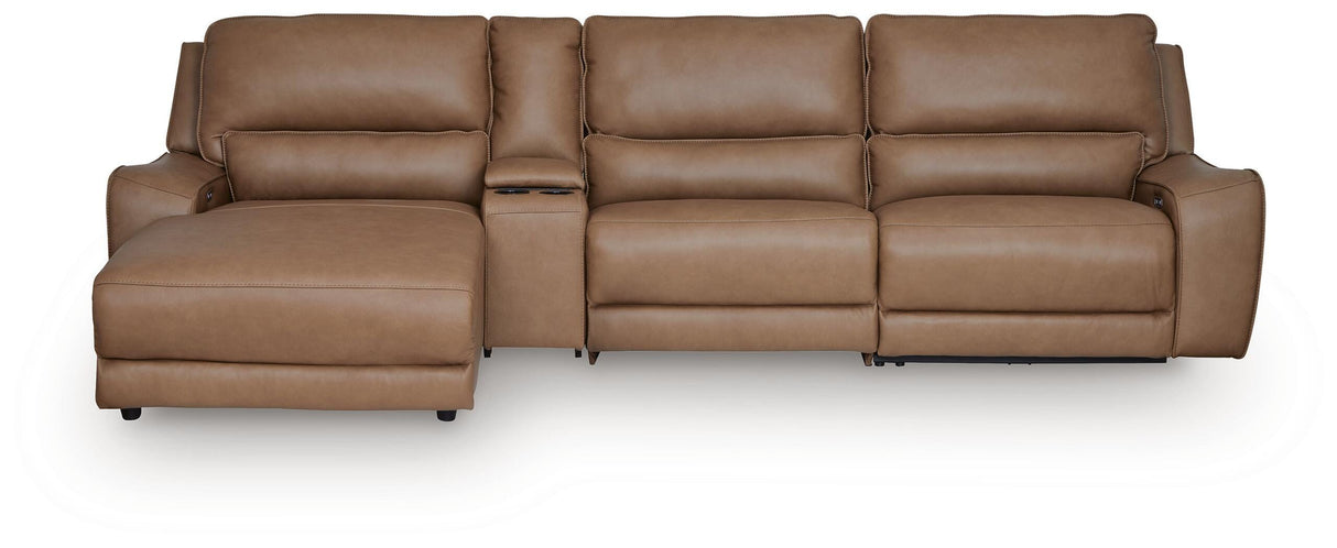 DeepWakes 4-Piece Reclining Sectional with Chaise and Storage Console - PCU62606S27