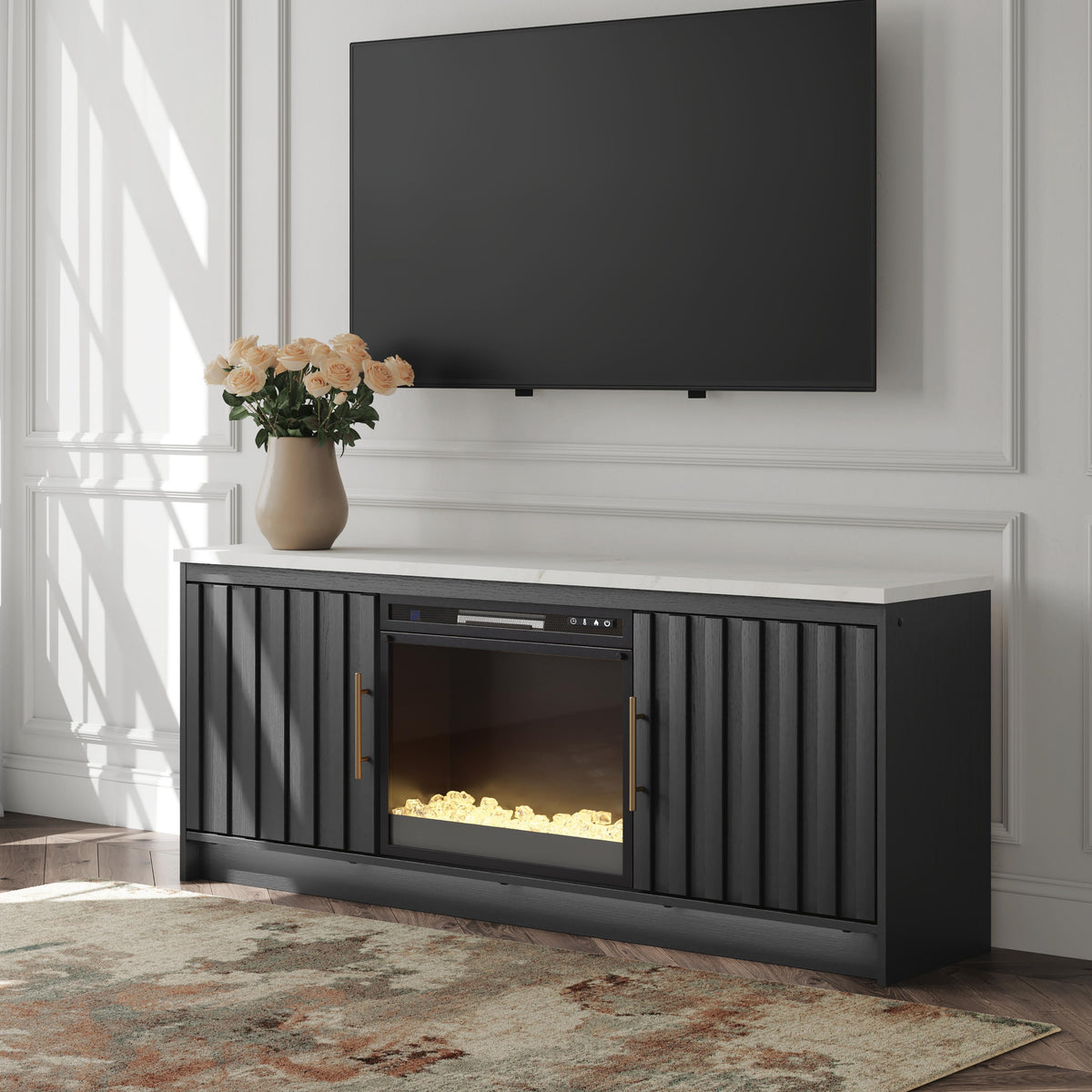 Cadmori 63" TV Stand with Electric Fireplace - W2616W1