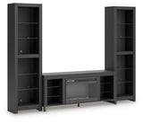 Cayberry 3-Piece Entertainment Center with Electric Fireplace - W2721W2