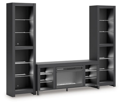 Cayberry 3-Piece Entertainment Center with Electric Fireplace - W2721W2