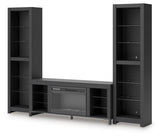 Cayberry 3-Piece Entertainment Center with Electric Fireplace - W2721W2