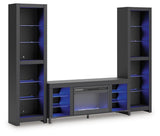 Cayberry 3-Piece Entertainment Center with Electric Fireplace - W2721W2