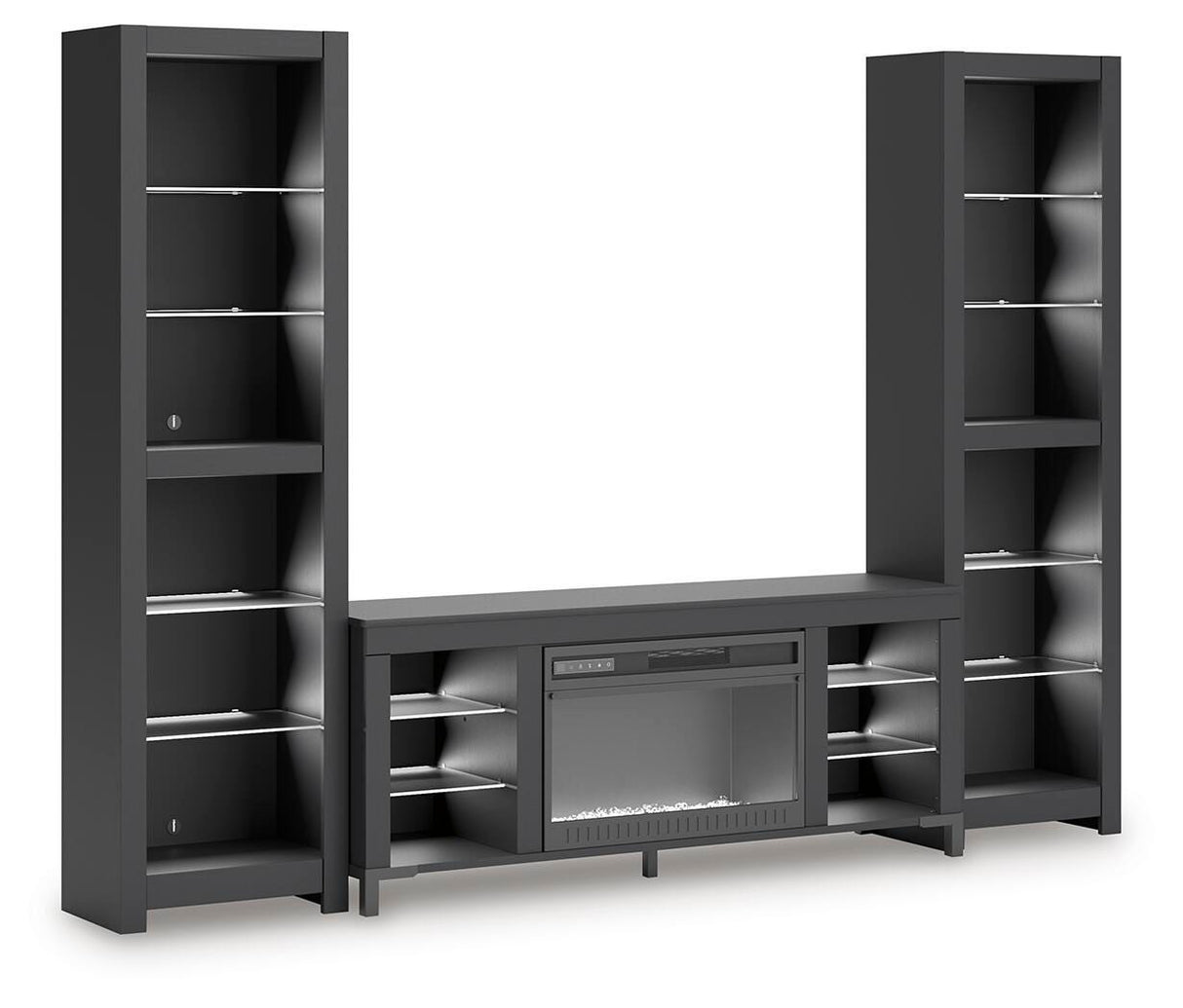 Cayberry 3-Piece Entertainment Center with Electric Fireplace - W2721W2