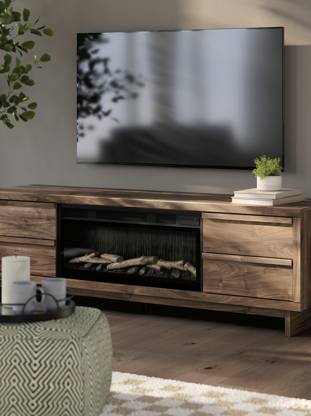 Zadilyn 72" TV Stand with Electric Fireplace - W3367W1